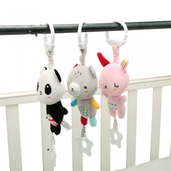 New Cartoon Baby Infant Rattles Plush Cute Animal Hanging Bell Play Toys Doll Soft Bed  Wholesale Drop Shipping