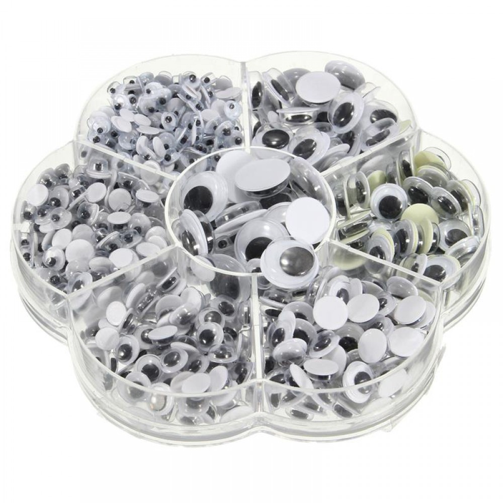700Pcs 4-12mm Universal Mixed Wiggly Googly Eyes Self-adhesive DIY Scrapbooking Doll Accessories For Teddy Bear Stuffed Toy