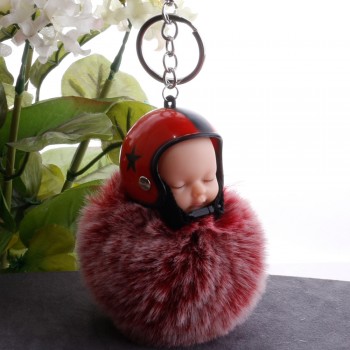 New Plush Sleeping Baby Doll Kawaii keychain Soft Touch BTS bt21 Cute Kids Key Holder Dolls fluffy Charm Baby Girls Women gift