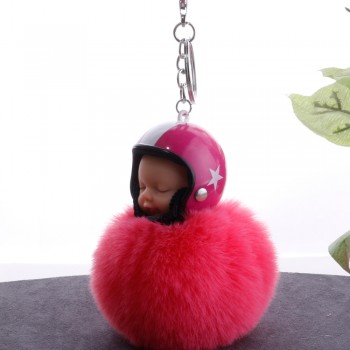 New Plush Sleeping Baby Doll Kawaii keychain Soft Touch BTS bt21 Cute Kids Key Holder Dolls fluffy Charm Baby Girls Women gift
