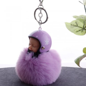 New Plush Sleeping Baby Doll Kawaii keychain Soft Touch BTS bt21 Cute Kids Key Holder Dolls fluffy Charm Baby Girls Women gift