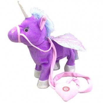 2018 Hot Sale 25/35cm Funny Unicorn Walkingamp; Talking Stuffed Animal Horse Toy Sound Record Plush Unicorn Creative Gift for kids