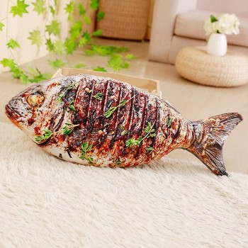 Baked BBQ Simulated Plush Toy Stuffed Garden Barbecue Decor Food Plush Pillow Kids Sausage/Squid/Saury/Yellow Croaker/Bone Toy