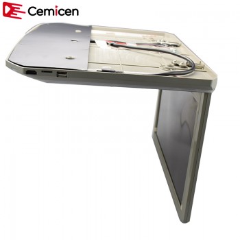 Cemicen 17.3 Inch Car Roof Mount Monitor Flip Down TFT LCD Player Support 1080P USB FM HDMI SD Touch Button Ceiling MP5 Player