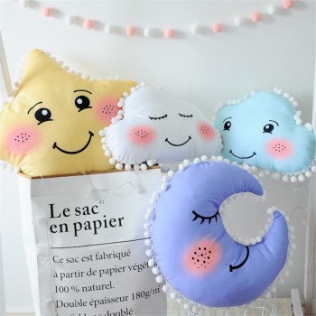 cute Sky Series Pillow Stuffed Moon, Star and Clouds Plush Toys Soft Cushion Nice baby sleeping Pillow