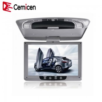 Cemicen 9 Inch 800*480 Car Roof Mount LCD Color Monitor Flip Down Screen Overhead  Multimedia Video Ceiling Roof mount Display