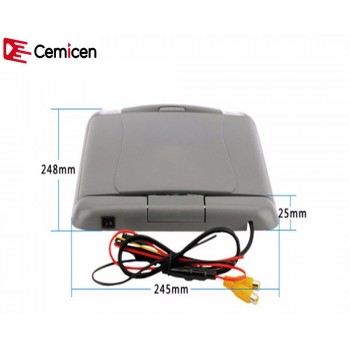 Cemicen 9 Inch 800*480 Car Roof Mount LCD Color Monitor Flip Down Screen Overhead  Multimedia Video Ceiling Roof mount Display