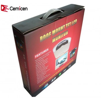 Cemicen 9 Inch 800*480 Car Roof Mount LCD Color Monitor Flip Down Screen Overhead  Multimedia Video Ceiling Roof mount Display
