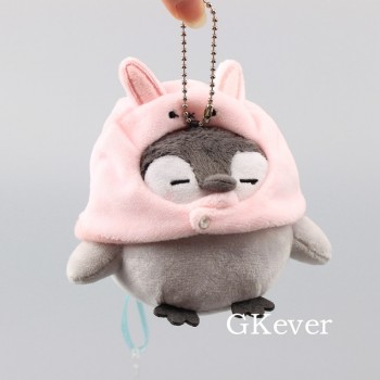4 Pcs/Set Super Cute Positive Energy Penguin Plush Keychain Mobile Phone Pendant Backpack Hanging Mini Soft Dolls 9-11 CM