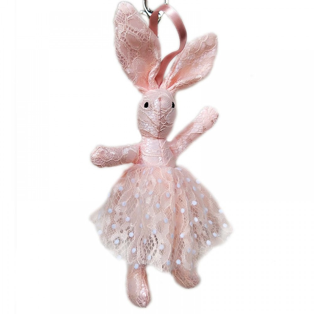 1pcs 6 Colors 25cm Big Ears Rabbit Plush Doll Plush Keychains Kawaii Bunny Keychain for Bag Decoration Mini Rabbit Small Pendant