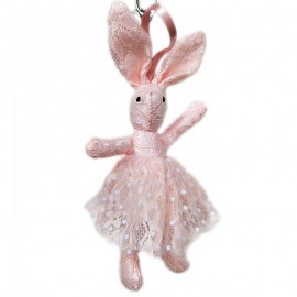 1pcs 6 Colors 25cm Big Ears Rabbit Plush Doll Plush Keychains Kawaii Bunny Keychain for Bag Decoration Mini Rabbit Small Pendant