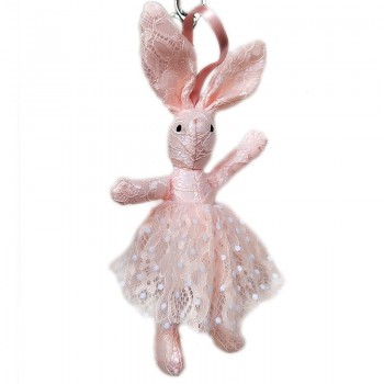 1pcs 6 Colors 25cm Big Ears Rabbit Plush Doll Plush Keychains Kawaii Bunny Keychain for Bag Decoration Mini Rabbit Small Pendant