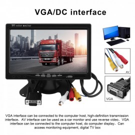 7 Inch 1024x600 12V HD TFT LCD Car VGA Home Monitor Bright Color VGA Interface AV Auto Video Player PAL / NTSC / SCAME