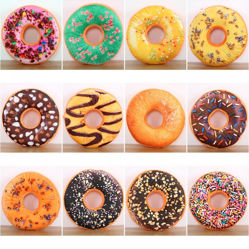 New 3D Donuts Pillow Food Shape Pillow Cushion For Leaning On Plush Toys Donuts Nap Mat Creative Toy Childrens toy