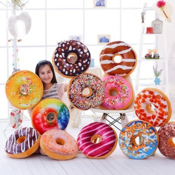 New 3D Donuts Pillow Food Shape Pillow Cushion For Leaning On Plush Toys Donuts Nap Mat Creative Toy Childrens toy
