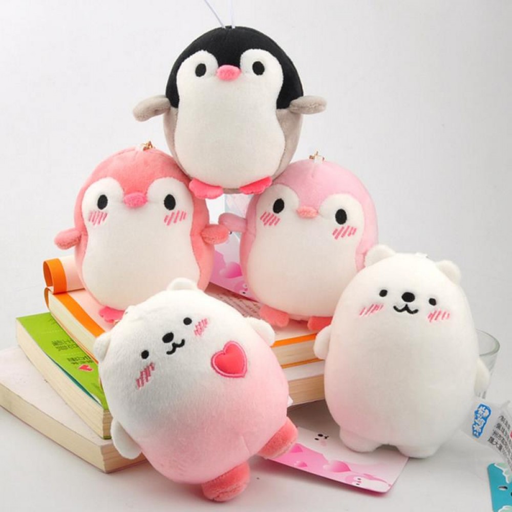 1 pc cute Anime Love In Ice Island Plush Keychain Cartoon Soft Penguin Bear Nano Foam Mini Pendant Doll plush keychain toys gift