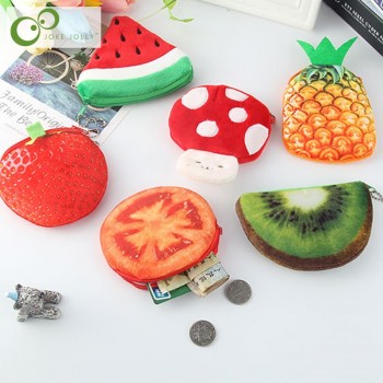 5Pcs/lot Wholesale ALL Summer Fruits Toys Lemon Watermelon Pineapple Strawberry Plush Toy Pocket Purse , keychain plush Toy GYH