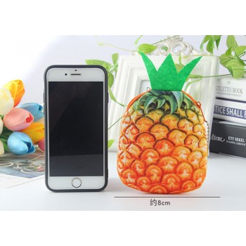 5Pcs/lot Wholesale ALL Summer Fruits Toys Lemon Watermelon Pineapple Strawberry Plush Toy Pocket Purse , keychain plush Toy GYH