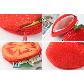5Pcs/lot Wholesale ALL Summer Fruits Toys Lemon Watermelon Pineapple Strawberry Plush Toy Pocket Purse , keychain plush Toy GYH