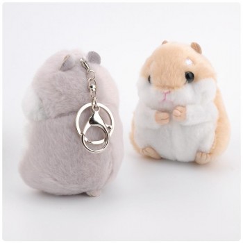 Kawaii Cute Hamster Plush KeyChain Toy Cartoon Animal Small Doll Key Chain Pendant Stuffed Mouse Baby Kids Toy