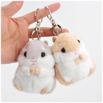 Kawaii Cute Hamster Plush KeyChain Toy Cartoon Animal Small Doll Key Chain Pendant Stuffed Mouse Baby Kids Toy