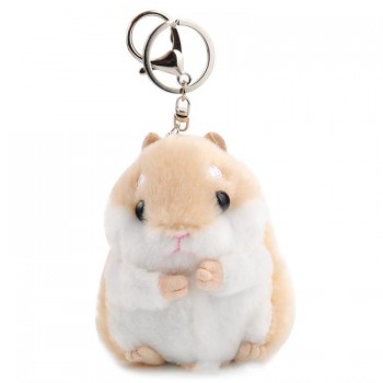 Kawaii Cute Hamster Plush KeyChain Toy Cartoon Animal Small Doll Key Chain Pendant Stuffed Mouse Baby Kids Toy