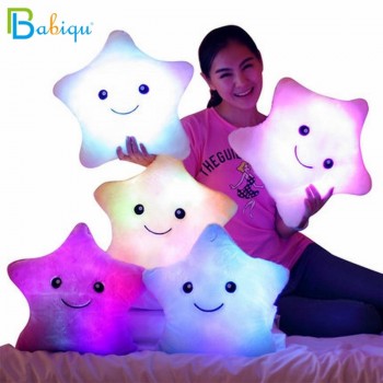 Promotion 35cm*38cm Star Led Light Pillow Cute Star Luminous Pillow with Colorful Light Christmas Birthday/Valentines Day Gift