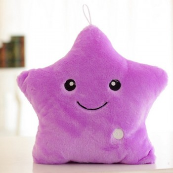 Promotion 35cm*38cm Star Led Light Pillow Cute Star Luminous Pillow with Colorful Light Christmas Birthday/Valentines Day Gift