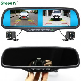 GreenYi Car Rear View Backup Parking Camera Car Monitor Night Vision 800*480 Dual Screen Car Interior Mirror Monitor Video Input