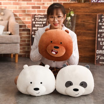 35cm*30cm Cartoon We Bare Bears Plush Pillow Stuffed Brown White Bear Panda Hand Warmer Cushion Birthday Gifts Kids Girls Gifts