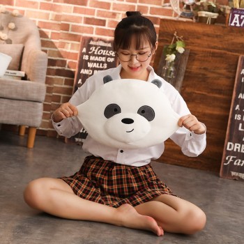35cm*30cm Cartoon We Bare Bears Plush Pillow Stuffed Brown White Bear Panda Hand Warmer Cushion Birthday Gifts Kids Girls Gifts