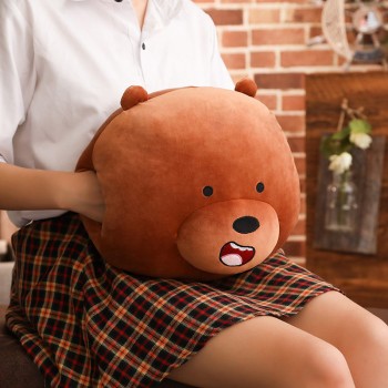 35cm*30cm Cartoon We Bare Bears Plush Pillow Stuffed Brown White Bear Panda Hand Warmer Cushion Birthday Gifts Kids Girls Gifts