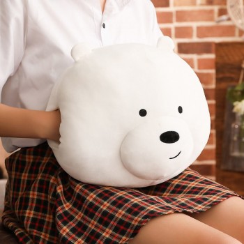 35cm*30cm Cartoon We Bare Bears Plush Pillow Stuffed Brown White Bear Panda Hand Warmer Cushion Birthday Gifts Kids Girls Gifts