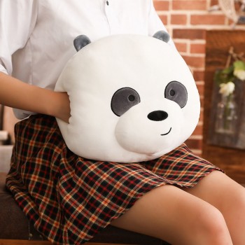 35cm*30cm Cartoon We Bare Bears Plush Pillow Stuffed Brown White Bear Panda Hand Warmer Cushion Birthday Gifts Kids Girls Gifts