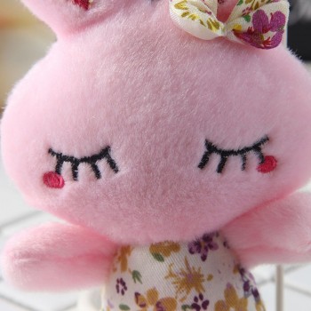Kawaii Beauty Rabbit Plush Keychains Toy Soft PP Cotton Stuffed Animals Phone Charm Strap Bag Pendant for Kids Girls Gifts