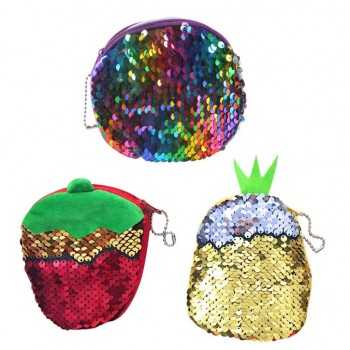Super Kawaii Lady Girls Plush Purse BAG , Multi-designs Fruit Pineapple Etc. Key chain Plush Coin wallet Purse Pouch