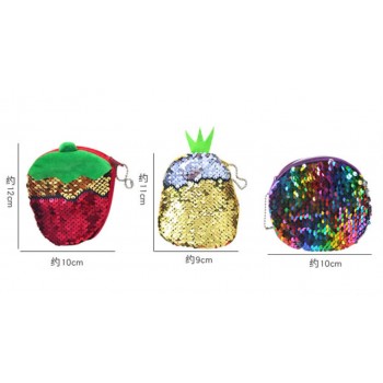 Super Kawaii Lady Girls Plush Purse BAG , Multi-designs Fruit Pineapple Etc. Key chain Plush Coin wallet Purse Pouch