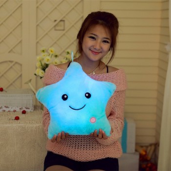 Luminous Juguetes Star Glowing Pillow New Year Toys For Children Led Light Plush Cushion Star Pillow Kids Toys For Girls