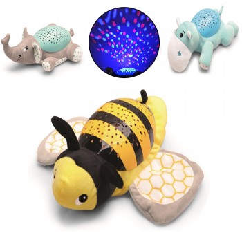 Cute Led Night Light Stars Projector Baby Sleep Appease Sleepy Doll with Colorful Light Luminous Music Animals Birthday Gifts