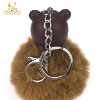 Animal Baby Keychains Sleeping Pompons Elephant Rabbit Bear Puppy Bunny Panda Bee Plush Stuffed Toys Bag Ball Pendant Cute Dolls