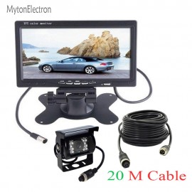 4 Pin CCD Bus Vans Trucks Rear View Reverse Camera 12/24V Parking Camera + Remote Control 7 Color TFT Monitor 800*480 screen