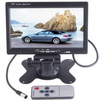 4 Pin CCD Bus Vans Trucks Rear View Reverse Camera 12/24V Parking Camera + Remote Control 7 Color TFT Monitor 800*480 screen