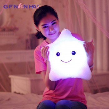 Kawaii Star Pillow Plush Toys Cute Luminous stuffed Toy Led Light Pillow Glow in Dark Plush Pillow Doll Toys for Children Kids