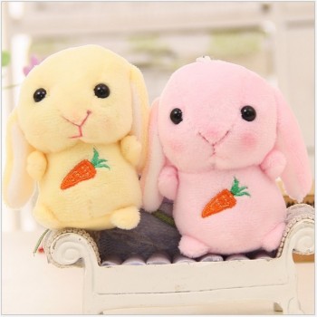 Hot sale cartoon Animal lovely rabbit soft plush KeyChain Toys Backpack pendant creative Valentines day birthday gifts