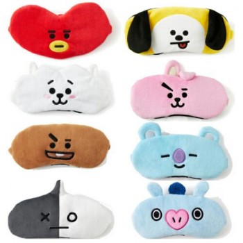 Skin Soft Touch Cartoon Eye Mask Toy BT21 BTS Travel Lunch Break Sleep Shading Breathable Natural Sleep Mask Figures Gift Kids
