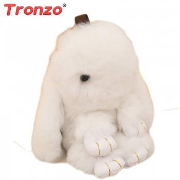 Tronzo 5 Style 15cm Kawaii Mini Rabbit Plush Keychain Soft Stuffed Bunny Car Decoration Keyring Plush Toys Easter Gift For Girl