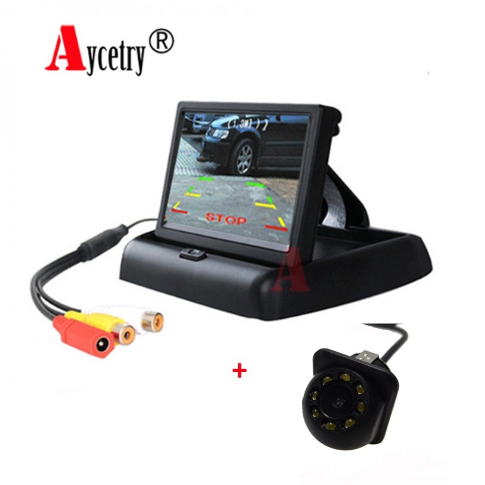 Aycetry! 4.3 inch HD Foldable Car Rear View Monitor Reversing Color LCD TFT Display HD Screen for Vehicle Backup Rearview Camera