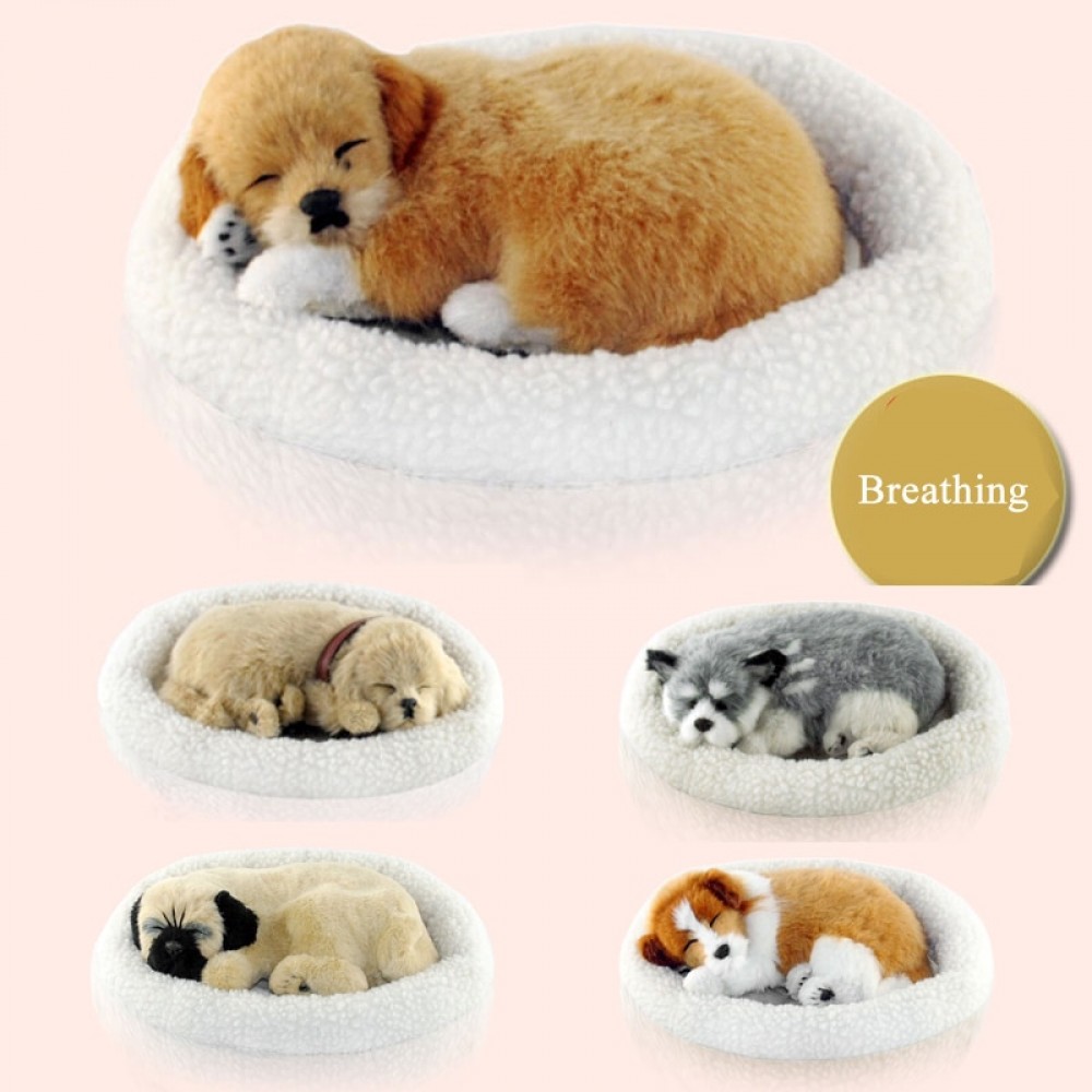 Simulation dog Plush toys breathing dog interactive toys birthday gift sleepping dog Stuffed toys  robot dog