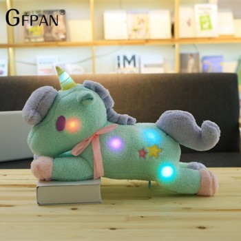 GFPAN 55cm Cute Toy Light Colorful Unicorn Plush Toy Stuffed Luminous Horse Home Furnishing Decoration Lowest Price For Kids