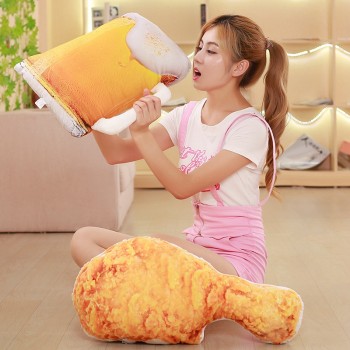 Snack Pillow Food Toy Plush Stuffed Simulated Tiramisu/Cake/Beer/Drumstick/Coffee Summer Man Girls Boys Sofa Decor Pillow Nap